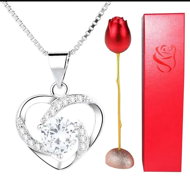 Eternal Love Necklace And Rose Holder