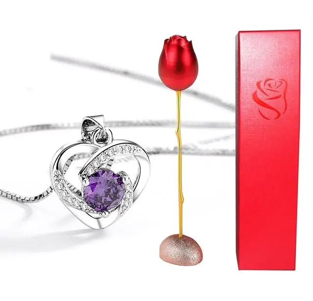 Eternal Love Necklace And Rose Holder