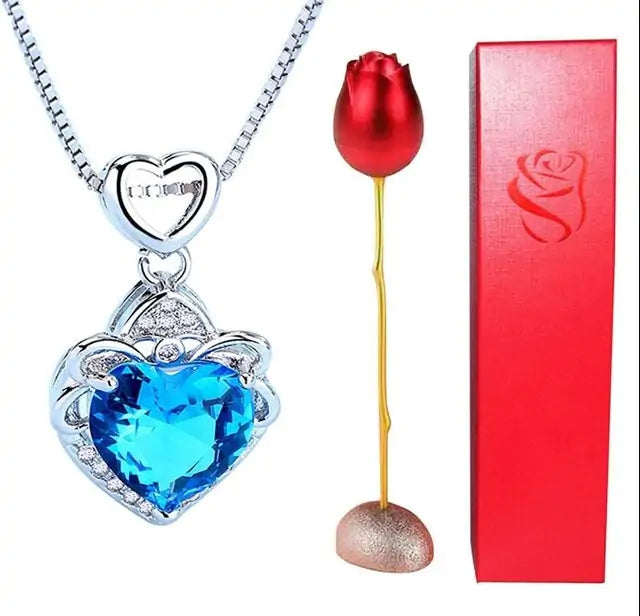 Eternal Love Necklace And Rose Holder